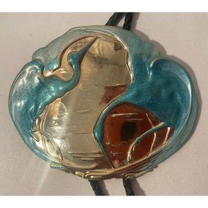 Vintage Metal Bolo Tie, Nice Swan, Goose, Duck Design, Nice Western Design,